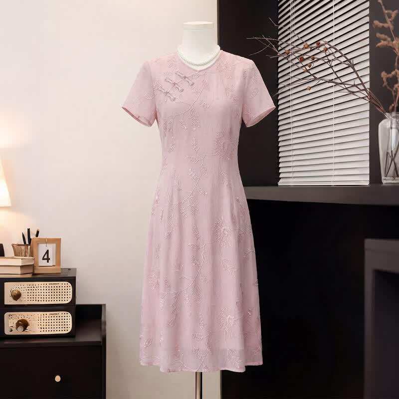 Grand Tang Lady Embroidered A-Line Summer Dress 3XL