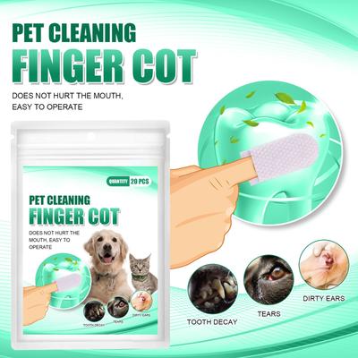 20 Pet Teeth Cleaning Finger Wipes For Cleaning Teeth Ears And Eyes Suitable For Dogs And Cats 5ml