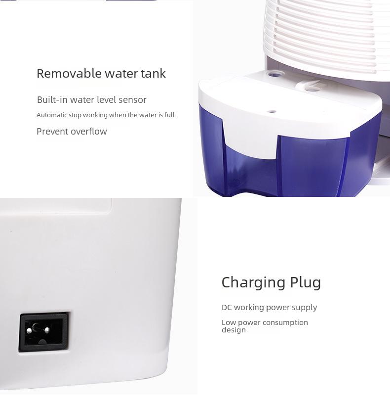 Dezumidificator portabil compact silențios pentru dormitor și uz casnic