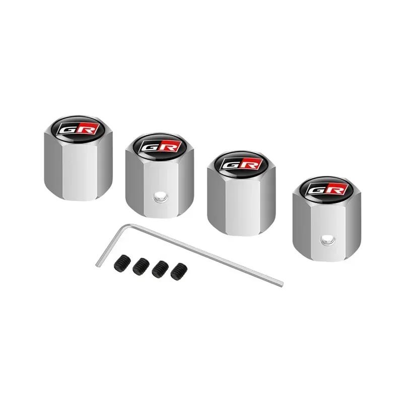 

Alloy Anti-Theft Tire Valve Caps Car Wheel Stem Rim Caps Covers For Toyota GR Sport Yaris Corolla Hilux Supra C-HR Accessories