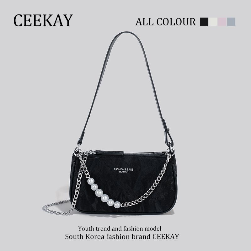 

Ceekay Genuine Goods Accessible Luxury Niche Designer Underarm Bag Black(Send gift box + gift bag)