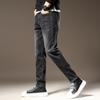 Männer Jeans Schwarz Slim Gerade Business Casual Schwarz Elastizität Baumwolle Denim Hosen Hosen hosen TPK09