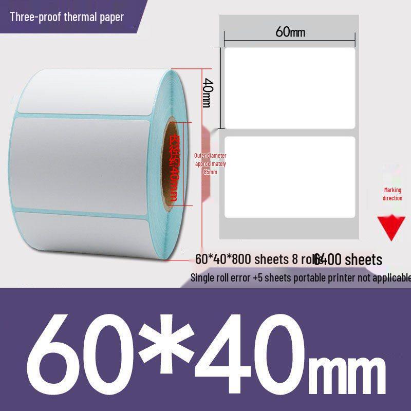 Thermal Self-Adhesive Barcode Print Labels for Logistics and Supermarket Scales (Sizes: 100 To 20)