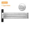 High Precision T Type Woodworking Scribing Ruler Stainless Steel Hole Line Gauge Portable for Outdoor Woodworking Jobs