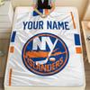 Custom Name,New York Islanders Printed Flannel Blanket, Soft Throw for Bedroom Sofa, Washable, Christmas Present, Great Gift.
