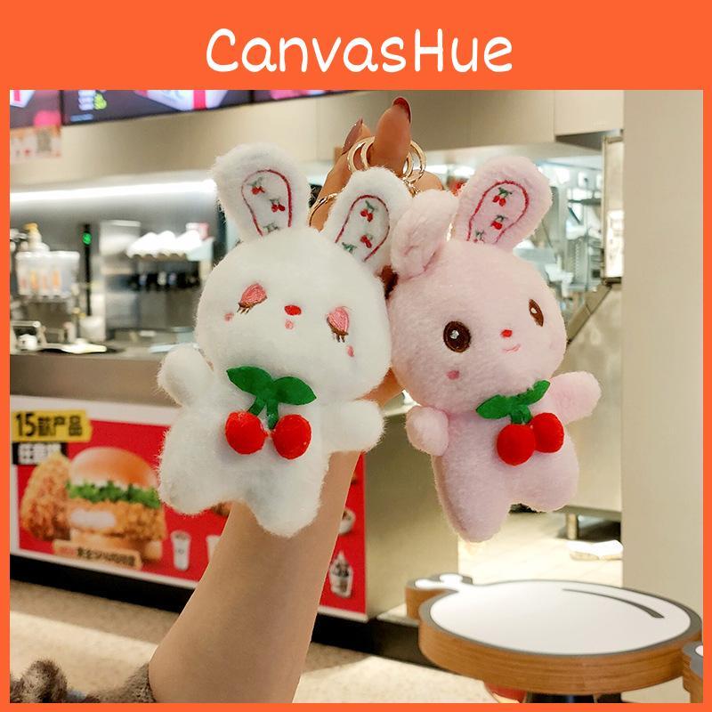 Charming And Fluffy Space Bunny Keychain In White And Blue For Stylish Backpacks