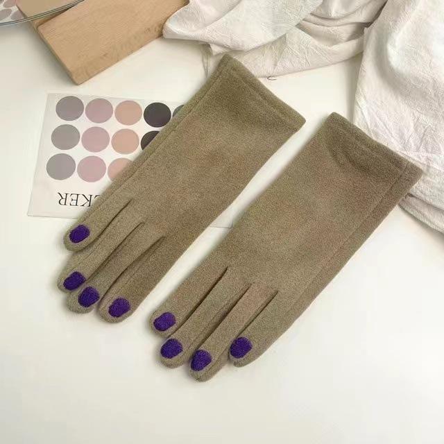 Fashion Nail Polish Gloves Grace Lady Winter Vintage Full Finger Glove Women Thick Driving Touch Screen Warm Mittens Female T124