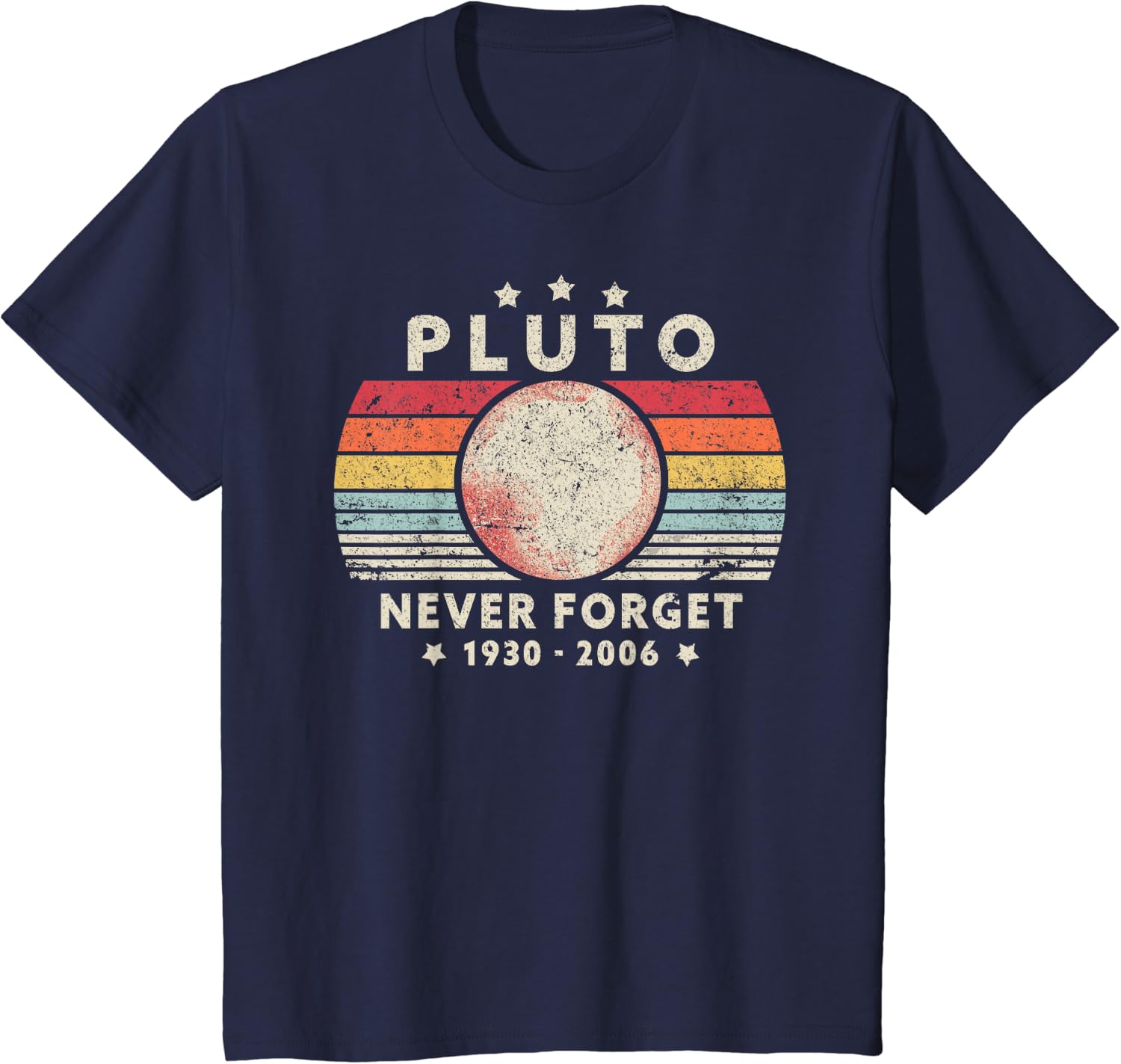 Never Forget Pluto Shirt. Retro Style Funny Space, Science Men T Shirt S темно-синий