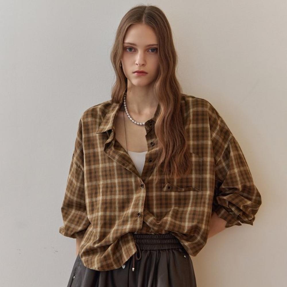 Maxza Pocket Point Cotton Check Shirt Ze10qb013nh Braun/FREE