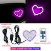 Car LED window lights interior decoration lights glowing heart atmosphere lights USB wiring car modification neon Car Decoration