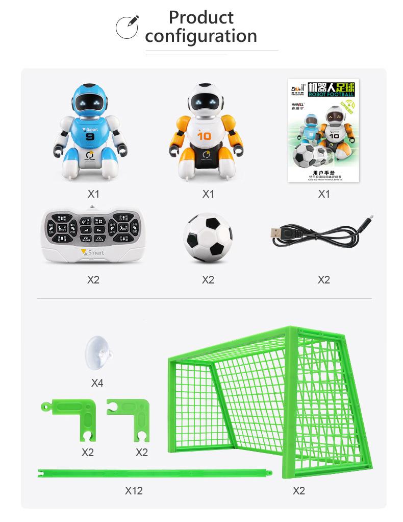 RC Soccer Robot Smart Football Battle Remote Control Robots Equipped With Music Parent-Child Electric Learning Toy Playthings for Kids Gifts