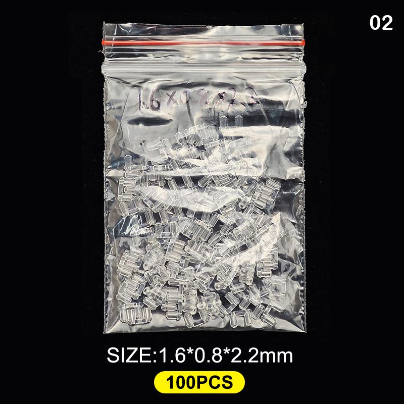 100 Stück Randlose Brillen Doppelgummi-Stopfen Verschluss Schnalle 7mm/2.2mm Länge Korrektionsbrillenzubehör Ausrüstung