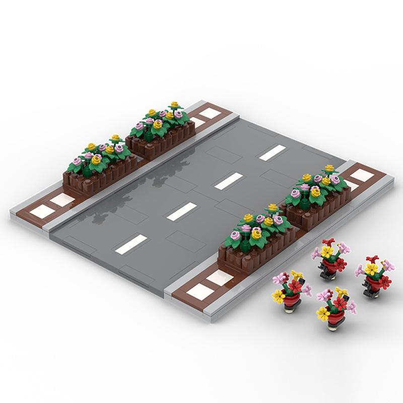 Architectural City Series Creativ Flyover Street Road Plates Footbridge Assembled MOC Building Block Skyline Set Scale Model Toy For Children