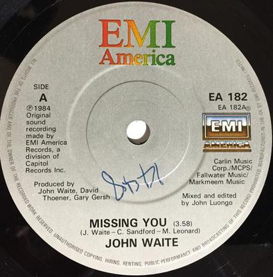7inch Record JOHN WAITE - Missing You EA182 EMI America 1984 UK Dance & Electronica Used
