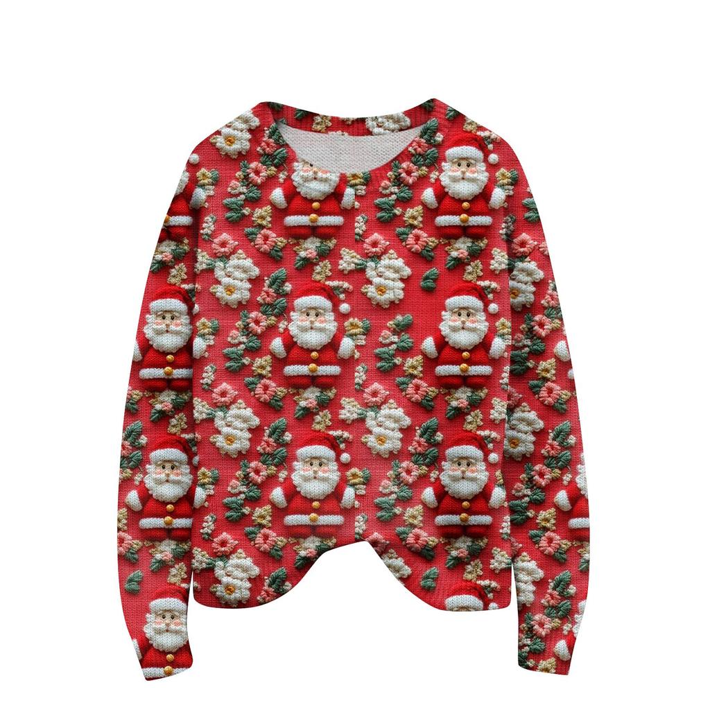 Women'S Christmas Sweater Cute Fun Christmas Sweater Fall And Winter Long Sleeve Knitted Sweater