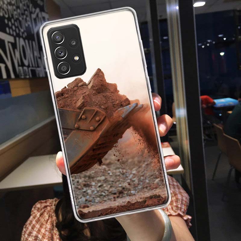 Construction Machinery Excavator Phone Case For Samsung A15 A25 A35 A55 Galaxy A12 A22 A32 A52S A72 A05S A02S A42 J6 J4 A6 A7 A8