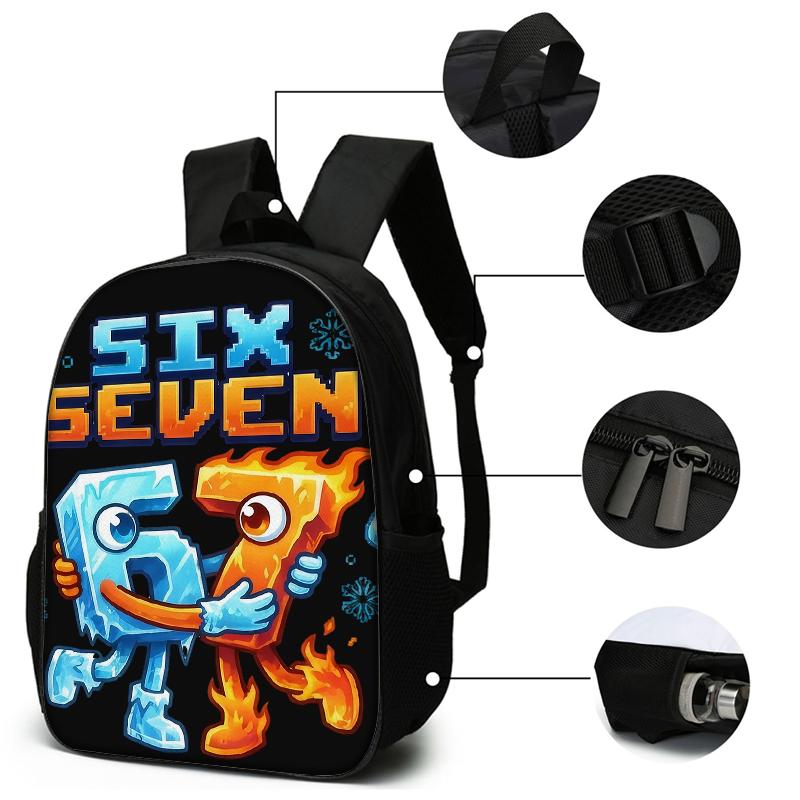 3PCS Numbered 6&7 Pattern Backpack Set | The Perfect Choice for School & Travel