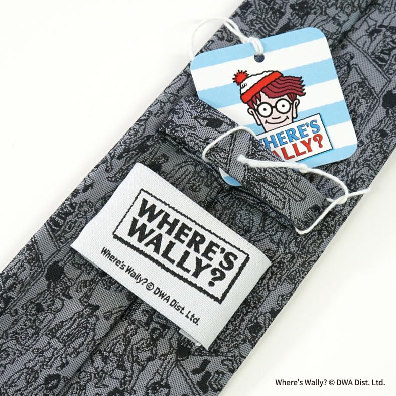 Where's Wally  Necktie (Wally pattern) UNDW0865 Gray