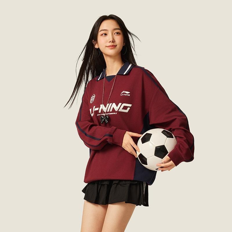 Li Ning Sports Lifestyle Series Loose Fit Logo Sweatshirt Unisex Sweatshirt AWDVC89-5