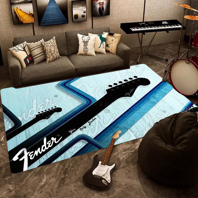 F-Fender rectangular carpet rock guitar band instrument decoration speaker retro floor mat shock absorption rugs