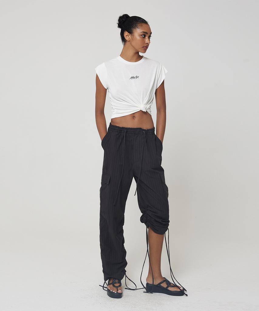 Meuameu Shirring Cargo Banding Pants
