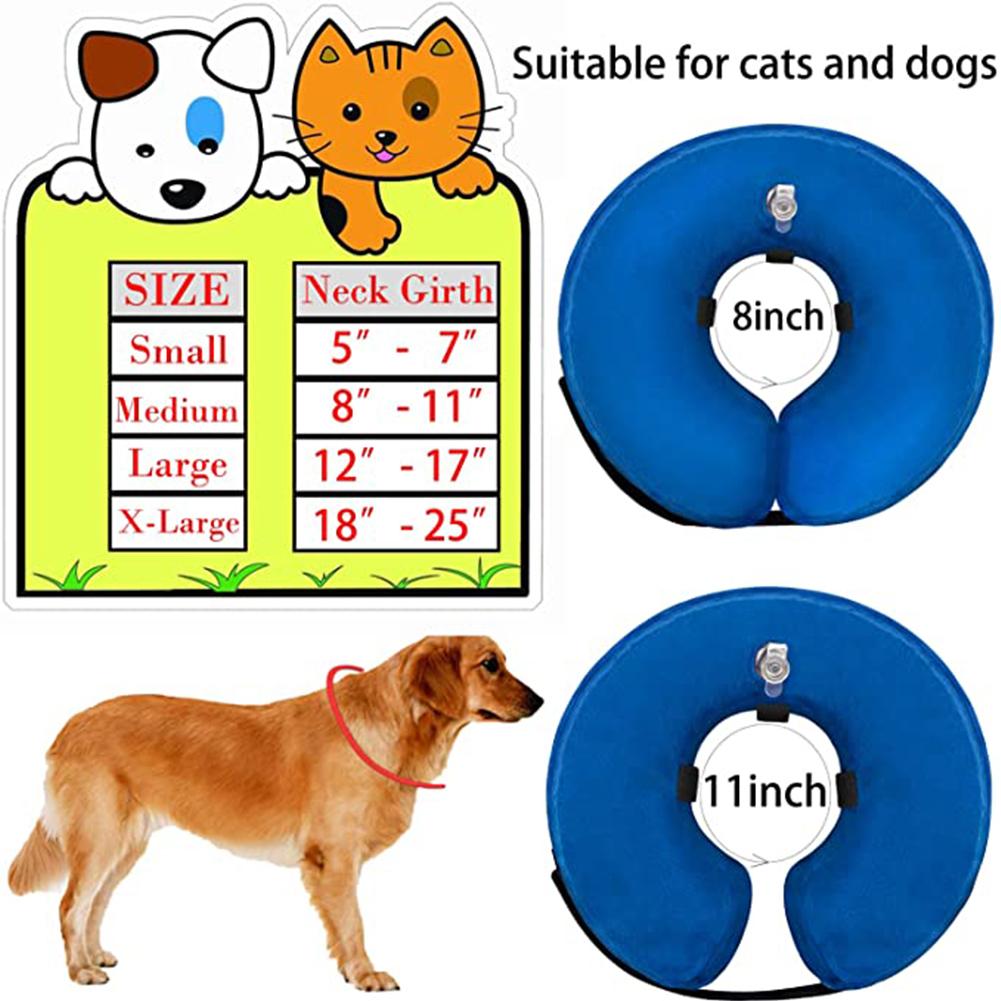 Pvc Pet Protective Inflatable  Collar With Adjustable Magic Stickers Soft Skin-friendly Warm Anti-bite Pet Recovery Collar