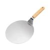 2024 NEW Anti-scalding Pizza Shovels Wooden Handle Round Paddle Spatula Stainless Steel Cake Pastry Baking Tool Kitchen Accessories