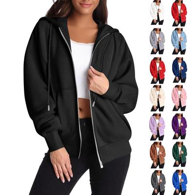 Sudadera con cremallera para mujer, manga larga, chaqueta deportiva, bolsillo, ropa, moda
