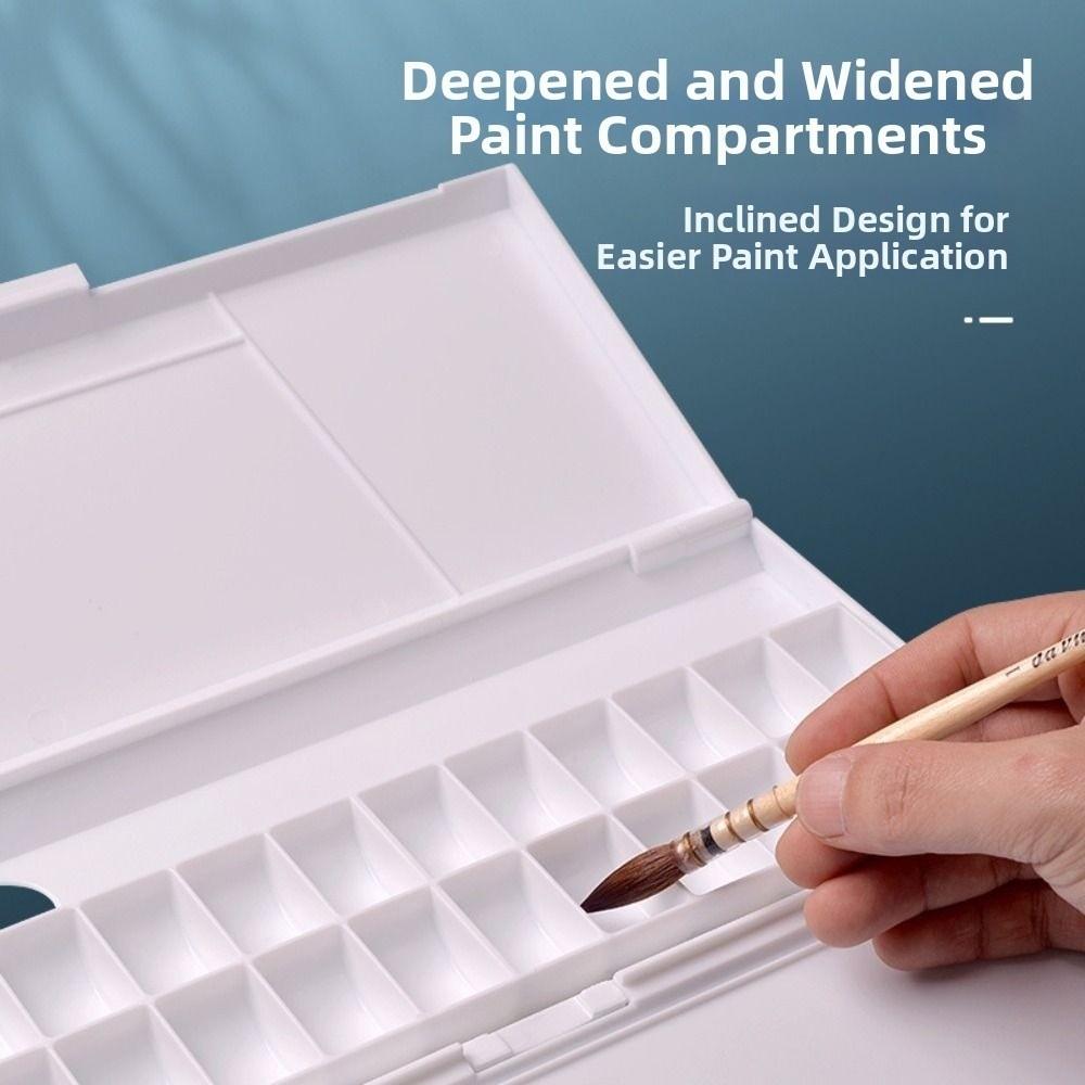 24 Grids Watercolor Pigment Box Foldable Paint Pigment Tray Watercolor Mixing Tray Oil Paint