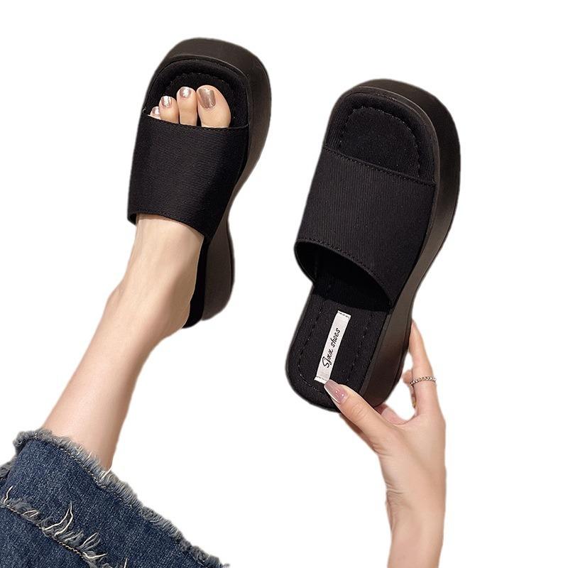 Platform slippers women's summer wear new cool slippers women's high heels beach shoes drag