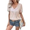 Plus Size Sequins Tops For Women Loose V Neck Short Sleeve Tunic Shirts Dressy Business Casual Party Blouse