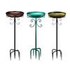 Bird Bath Bowl Vintage Rust-Resistant Garden Backyard Bird Waterer Rust Resistant LED Floating Candle Bird