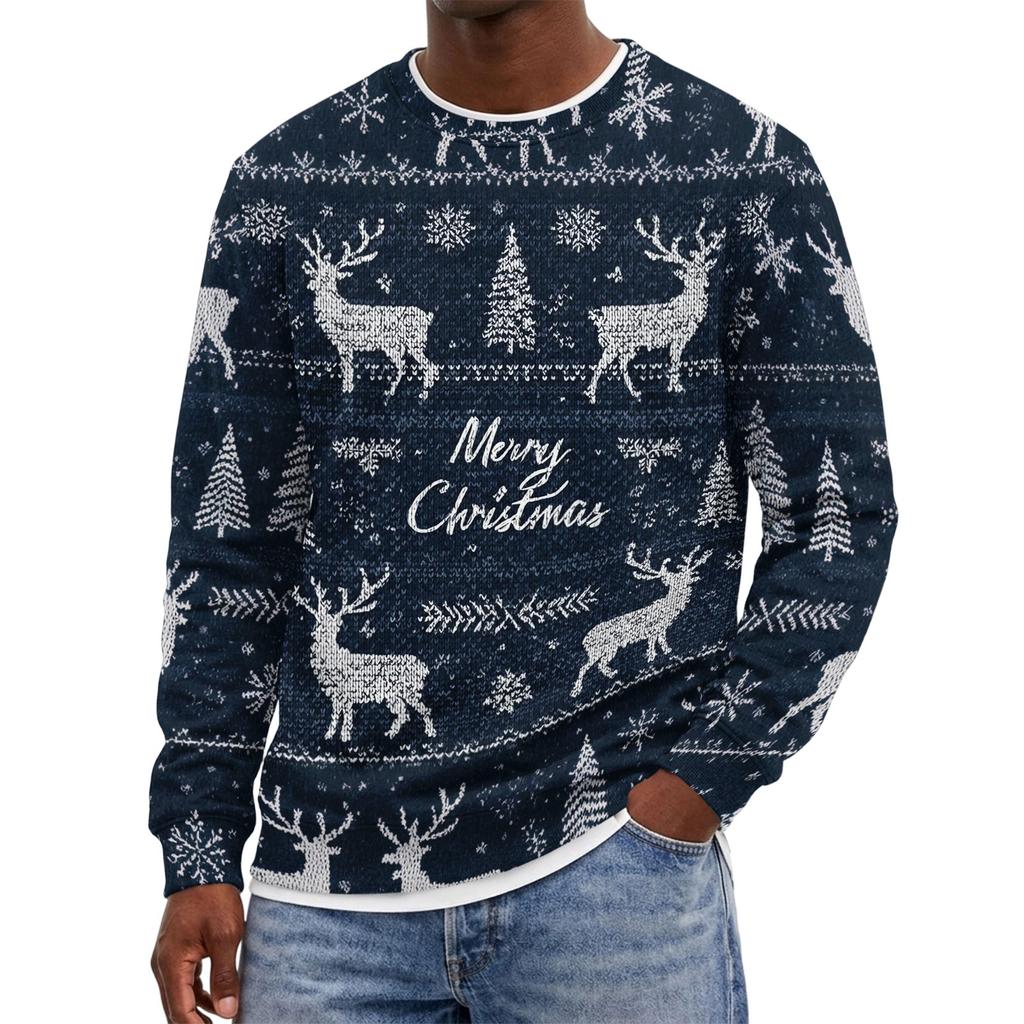 Men's Christmas Neck Pullover Sweatshirt