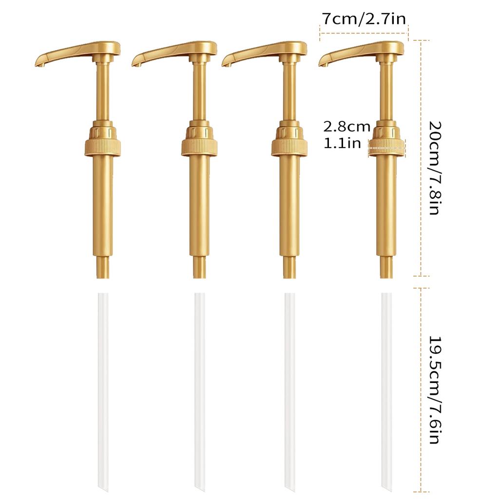 Αντλία Σιροπιού Leeseph Αντλία Δοσομετρητής Σιροπιού Καφέ Χρυσή Αντλία Σιροπιού για Μπουκάλι Σιροπιού 750ml/ 25.4oz Αντλίες Σιροπιού για Καφετέρια