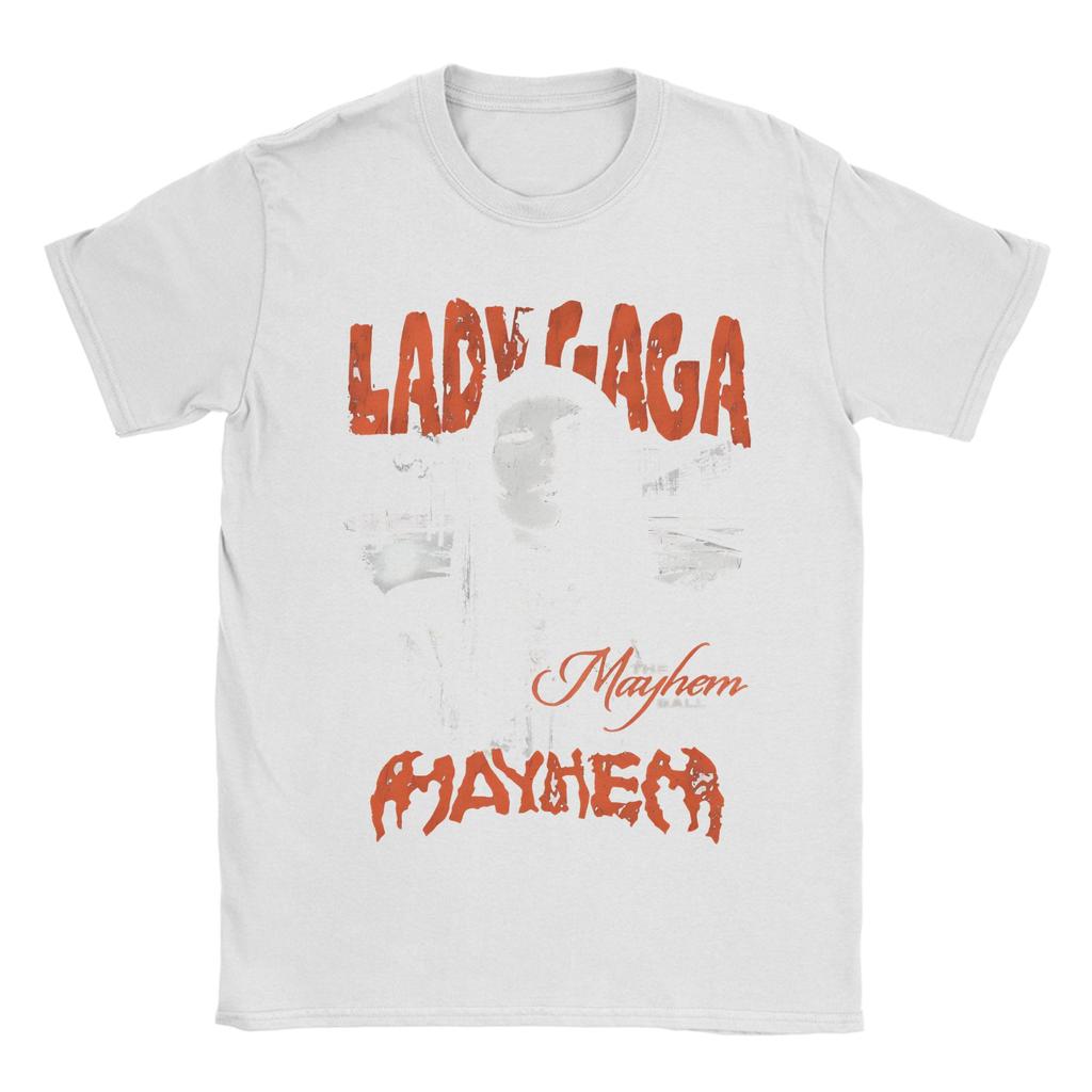 Lady Gaga  The Mayhem Ball Tour   Tshirt Unisex Cotton Top Tee Harajuku  Round Neck Short Sleeve