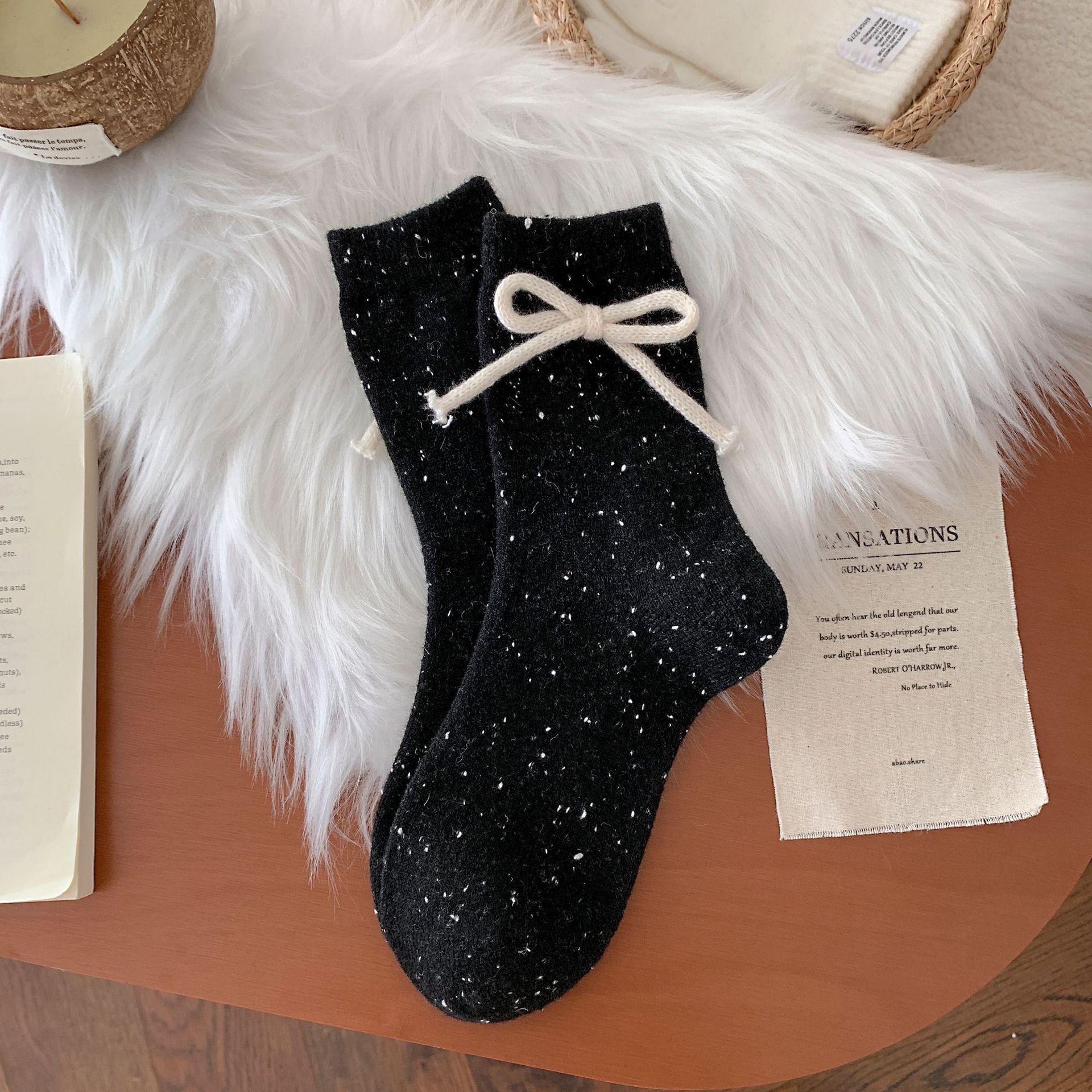 

Children S Versatile High Tube Over Knee Socks Stockings Stockings Thickened Warm Wool Knee Pads Solid Color High Waist Non-Slip One size fits all чорний