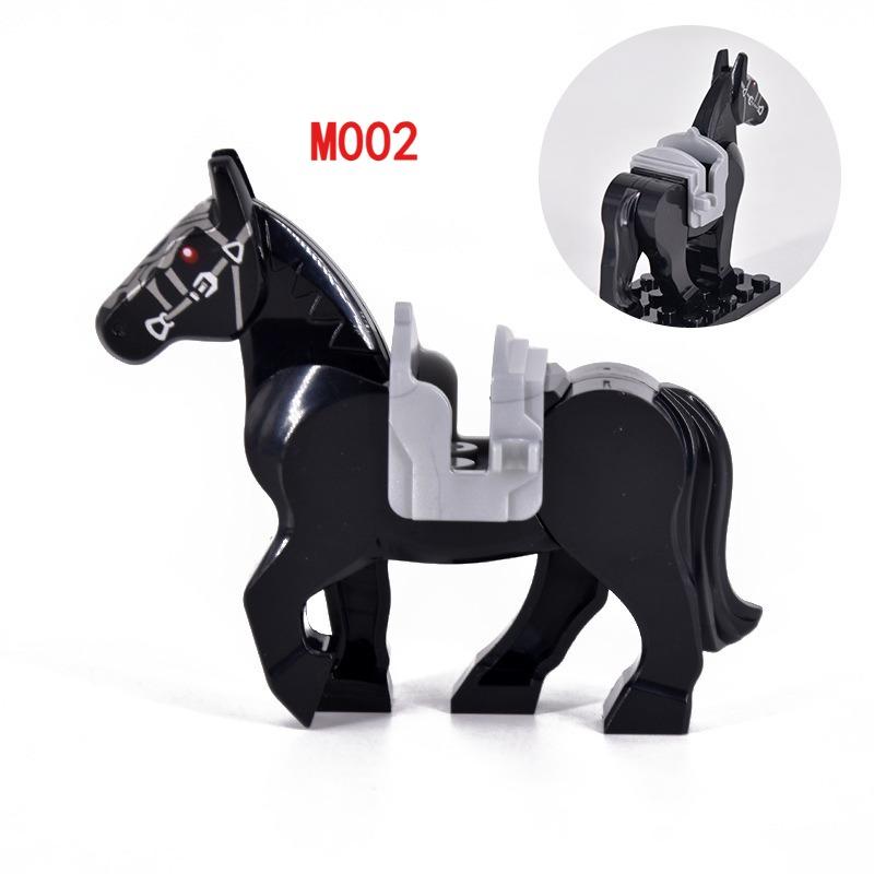 Medieval series of war horses, Lord of the Rings mounted Wolf series, children's educational assembling building block toys.