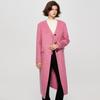 Women's V-Neck Wool Blend Mid-Length Coat
