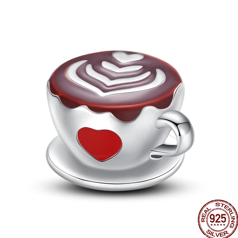 Copper Dessert Afternoon Tea Series Pink Zircon Sweets Playground Series Suitable Fit Pan Original Bracelet Diy