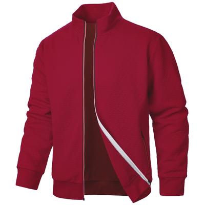 Pánský nový barevný kardiganový svetr s žakárovým vzorem a stojáčkem na zip