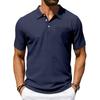 Heren Lapel Poloshirt, Zomer Casual Korte Mouwen Zak T-shirt, Losvallend Top