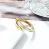 Personality Trend Nail Opening White Fritillary Ring Women's Niche Design Ins Ring Electroplated Titanium Steel