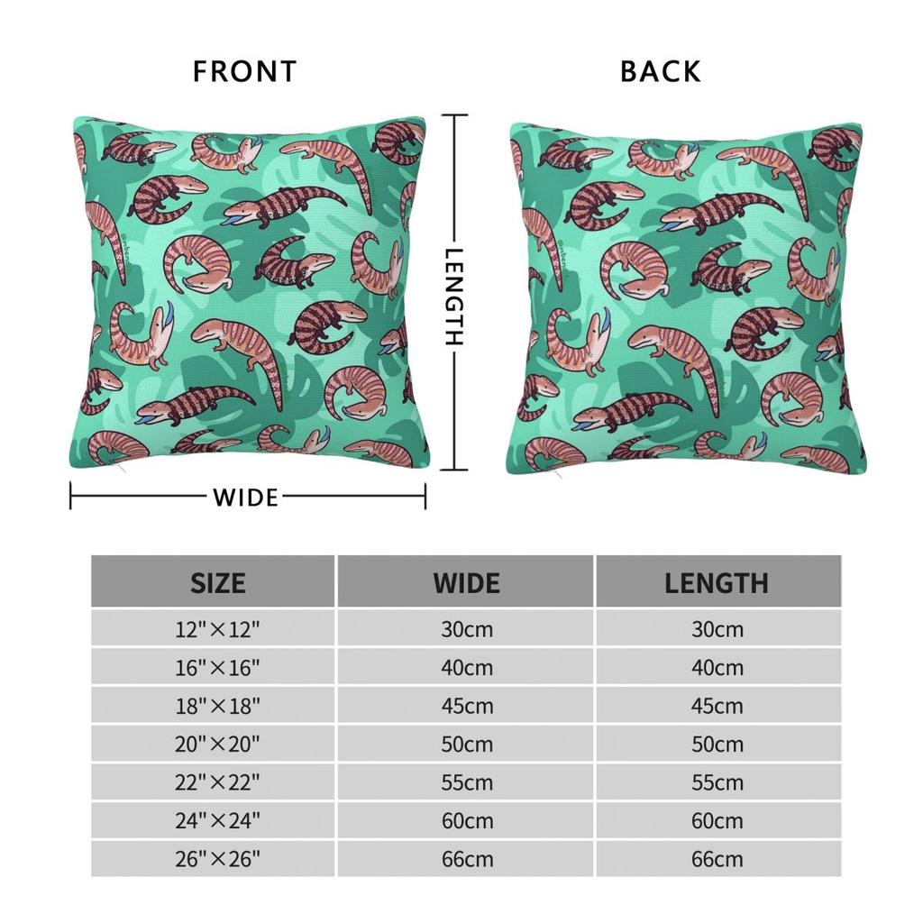 Blue Tongue Skink Square Pillowcase Polyester Linen Velvet Pattern Zip Decor Room Cushion Case