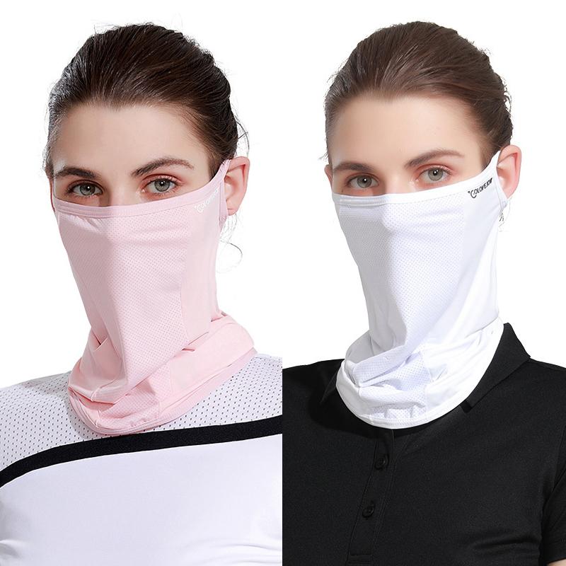 Ice Silk Sunscreen Mask Women Summer Anti-Uv Quick-Drying Face Cover Scarf Breathable Lady Neck Protection Hanging Ear Headband