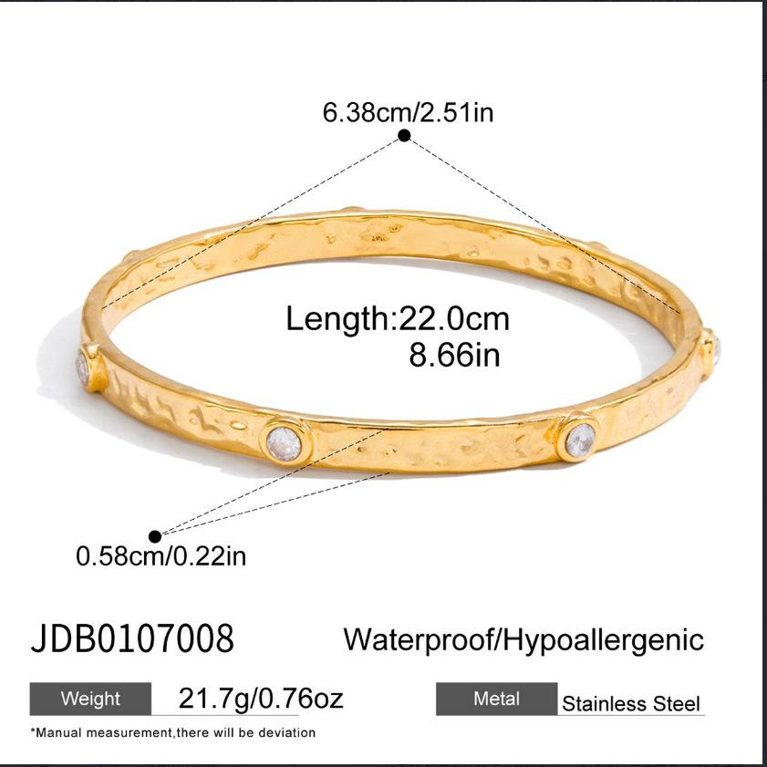 Titanium Steel Zircon Bracelet Does Not Fade, Jewelry Light Luxury Bracelet 18k Gold Stainless Steel