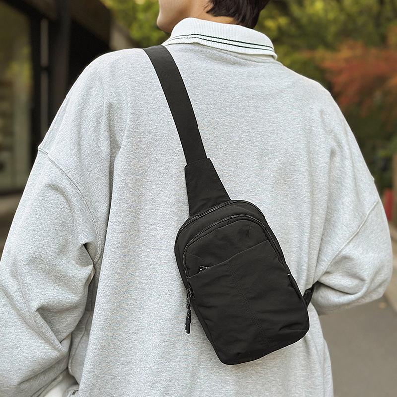 Japanese Simple Casual Couple Breast Bag Large Capacity Nylon Light Shoulder Bag Men and Women Trendy Fashion Commuter Crossbody Bag