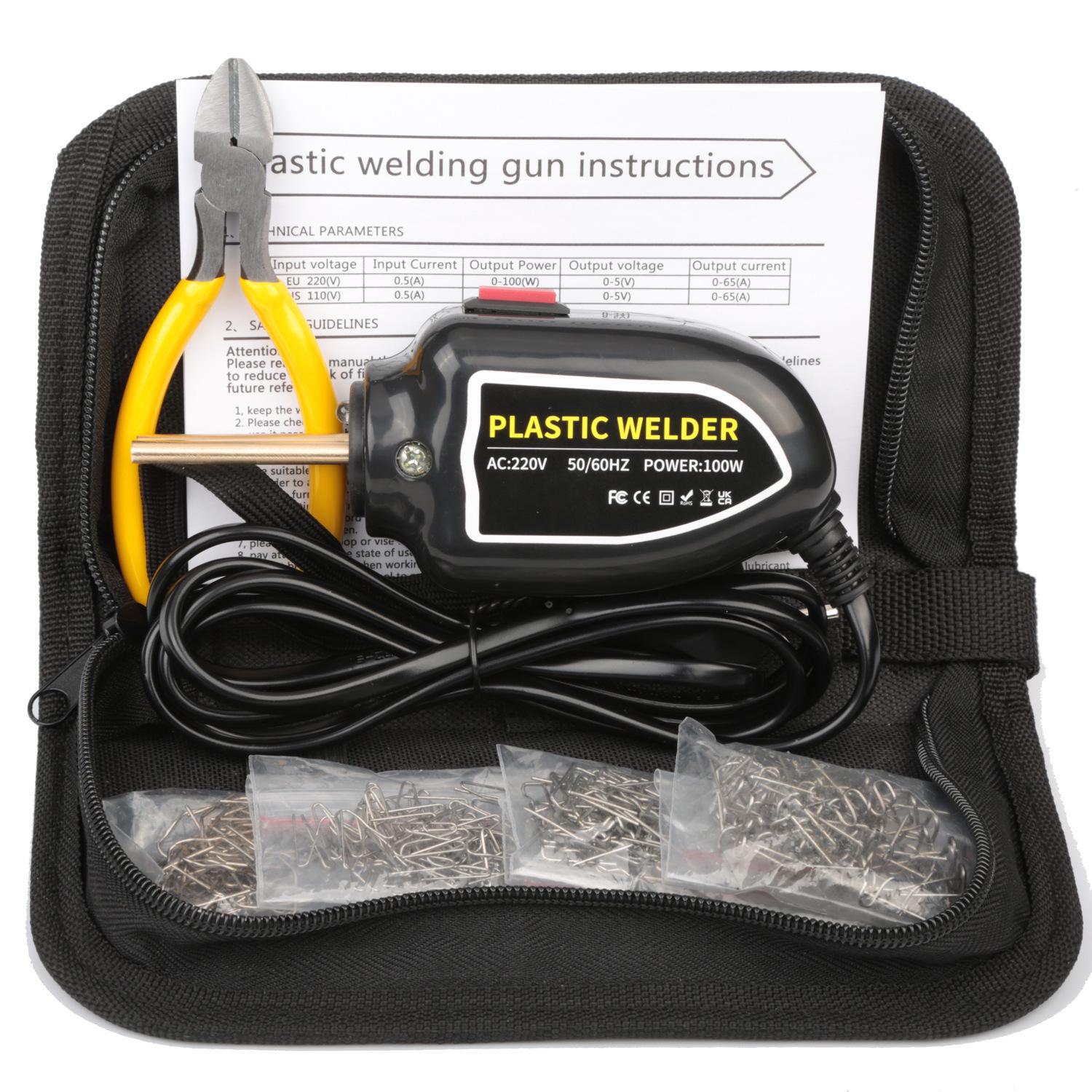 

Пластиковый сварочный пистолет AutoBumperPro — международный бестселлер для ремонта бамперов автомобилей с помощью сварочного гвоздевого аппарата British standard200 welding nails + pliers чёрный