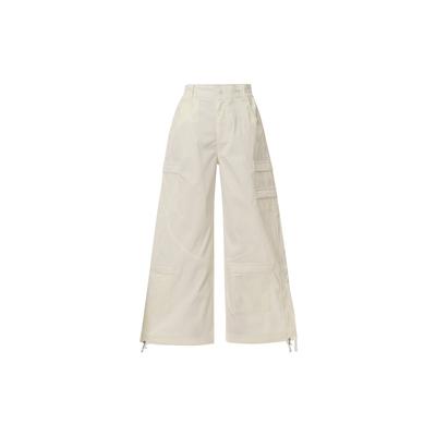 Calças Cargo Largas de Cor Sólida Soltas Chicago Calças Femininas Branco Vela DZ3350133