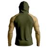 Maglia da Uomo a Maniche Lunghe con Cappuccio, Prestazioni Elevate, Mascherina Integrata e Maniche Raglan per Attività all'Aperto, Abbigliamento Sportivo