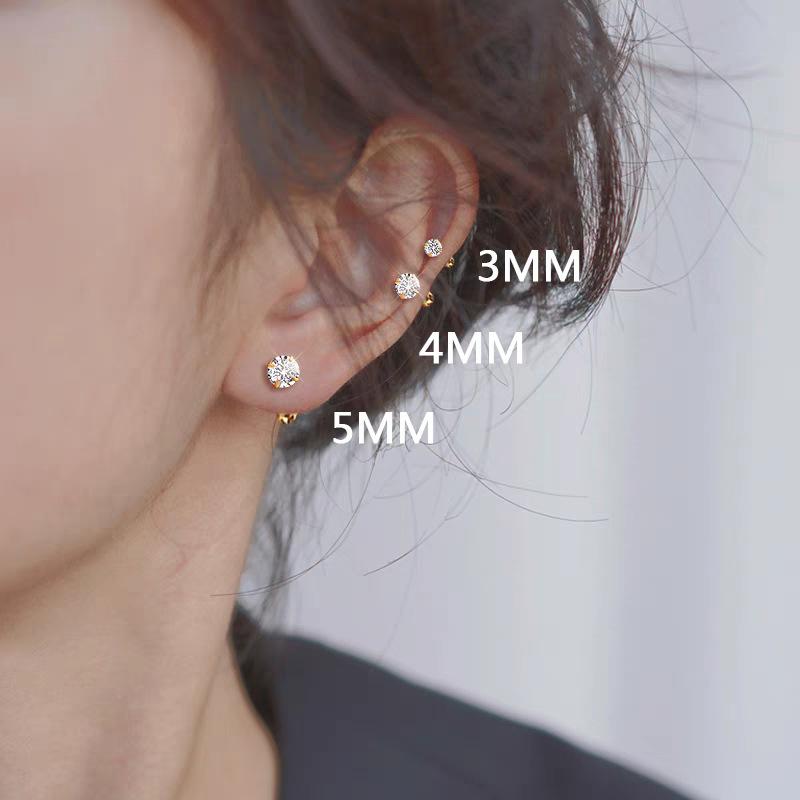 6pcs/Set Stainless Steel & Ear Bone Stud Earrings For Women